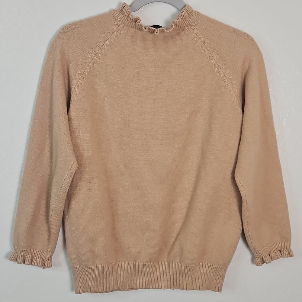BTFBM Camel Ruffle Button Sweater S - Picture 8 of 12